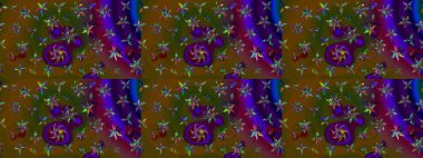 Parmak izi, kumaş, duvar kâğıdı, tekstil için raster dokusu. Renkli grunge, soyut arkaplanı colokahverengi çiçeklerle süslüyor. Nakış desenli çiçek deseni..