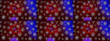 Raster illüstrasyonu. Küçük çiçekteki sevimli çiçek deseni. Güzel karalamalı çiçek desenli çizim. Güzel kumaş deseni.