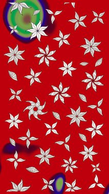 Sketch Floral Pattern in Raster illustration. Fancy fabric pattern. Colour Spring Theme sketch pattern Background. Flat Flower Elements Design.