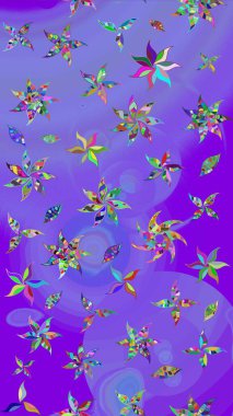 Küçük çiçekteki sevimli çiçek deseni. Raster illüstrasyonu. Çizim.