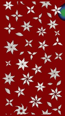 Patlayan çiçekler soyut olarak yerleştirilmiş. Raster deseni. Kibarca, kırmızı renkte bahar çiçekleri. Raster illüstrasyonu.