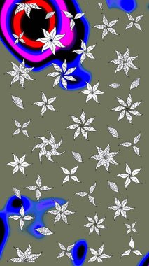 Çiçekli yaz çiçekleri. Küçük çiçekte güzel bir desen. Küçük renkli çiçekler. Moda baskıları için zarif bir şablon. Motley illüstrasyonu. Çizim.