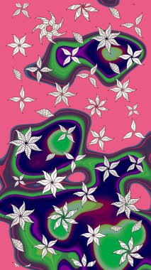 Elle çizilmiş sonbahar çiçeği deseni. Renkli pembe çizim kalıbı. Doodle tarzı. Tekstil ve kapak tasarımı için mükemmel. Pembe renkte çiçekler.