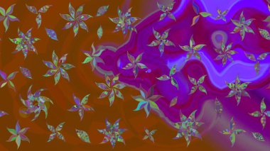 Düz Çiçek Elementleri Tasarımı. Renkli Bahar Teması eskiz kalıbı. Çiçek deseni. Raster çizimi. Güzel kumaş deseni..