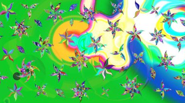 Klasik taslak çizimi. Çiçek yeşili eskiz deseni. Raster çiçek izi..