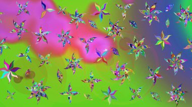 Moda baskısı, albüm, ambalaj kağıdı ve duvar kağıdı için zarif dekoratif süslemeler. Yeşil renkte şirin çiçekler. Küçük çiçekli basit bir çiçek çizimi. Raster illüstrasyonu.