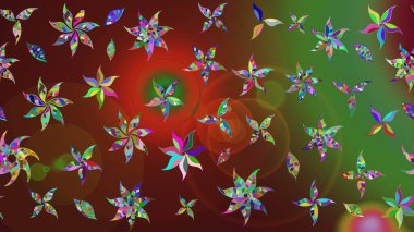 Kahverengi üzerine kahverengi. El çizimi çiçek unsurları olan soyut çizim raster deseni. Çiçekli ipek eşarp. Retro tekstil tasarım koleksiyonu. 1950 'ler-1960' lar motifleri.