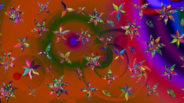 Çiçek arkaplanlı soyut zarafet eskiz deseni. Raster Güzel kumaş deseni.