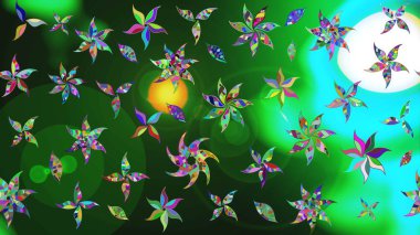 Hoş bir çiçek geçmişi var. Küçük bir çiçekte eskiz deseni. Raster illüstrasyonu. Güzel kumaş deseni.