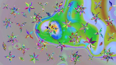 Küçük renkli çiçekler. Moda baskıları için zarif bir şablon. Motley illüstrasyonu. Çiçekli bahar çiçekleri. Küçük çiçekte şirin desenler.