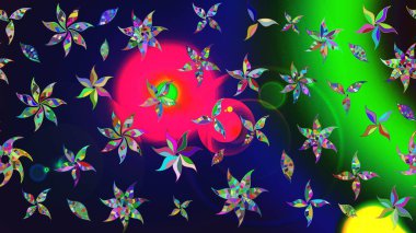 Küçük çiçekli yay deseni çiz. Raster illüstrasyonu. Suluboya tarzında gri renkler üzerine.