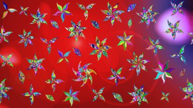 Taslak desenli, modaya uygun kumaş deseni. Raster illüstrasyonu. Renkli Bahar Teması eskiz kalıbı. Düz Çiçek Elementleri Tasarımı. Şirin çiçek elementleri..