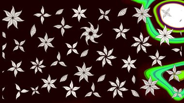 Küçük çiçekteki sevimli çiçek deseni. Raster deseni. Soyut çiçek çizim kalıbı arka planı. Siyah renklerde. Raster illüstrasyonu.