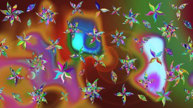 Kahverengi renklerde. Raster illüstrasyonu. Çiçek buketleriyle klasik tarzda eskiz deseni.