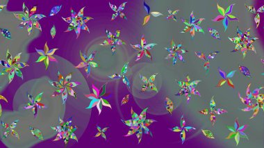 Mor renkli çiçekler. Kumaş desenli papatya çiçekleri ayrıntıları.