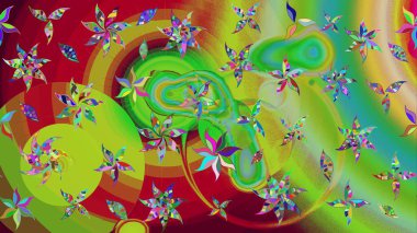 Çiçekli çiçek deseni, suluboya. Süslü kumaş deseni. Raster deseni.