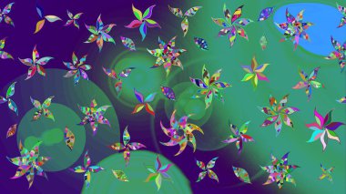 Çiçek kompozisyonu. Raster deseni. Çiçek arkaplan. Doğa. Çiçek kolajı. Küçük çiçekte güzel bir desen var. - Mavi çiçekler.