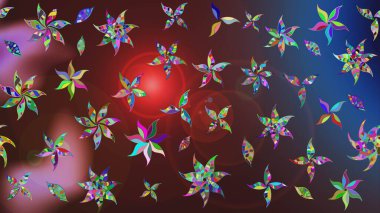 Raster illüstrasyonu. Kahverengi renkli Asya tekstili. Çiçek desenini çiz.