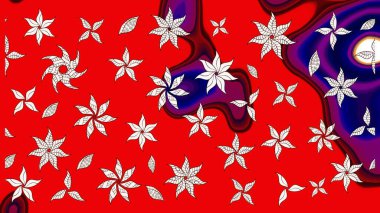 Yumuşak, bahar çiçekli arka plan. Kırmızı renkte çiçekler. Raster çiçek desenli ve çiçekli..