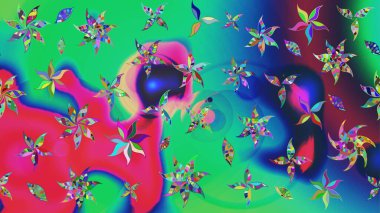 Yeşil çiçekli eskiz deseni, suluboya çiçek deseni, sevimli çiçek, duvar kağıdı, kart veya kumaş için fayanslı. Raster - stok.