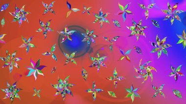 Çiçekli karalama şeklinde Raster çiçek deseni. Nazik, yaz çiçekleri pembe renklerde. Raster illüstrasyonu.