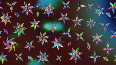 El çizimi çiçek çizimi deseni (fayans). Şirin çiçekli, desenli, kahverengi renkli bir eskiz deseni. Tekstil için suluboya çizim deseni.