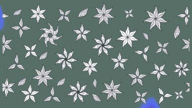 Çiçek desenli çizim. Raster illüstrasyonu. Tarafsız renklerde Asyalı tekstil.