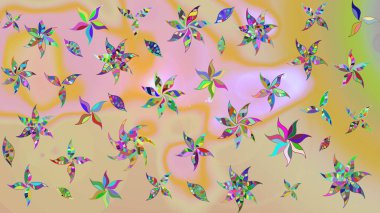 Gömlek baskısı için çiçek boyası. Çiçek desenli eskiz. Bej renkte çiçekler.