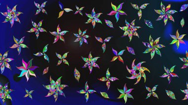 Raster çiçek desenleri çiziyor. Vadinin gri renkli çiçekleri.