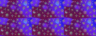 Egzotik çiçekler, mor renkler üzerine botanik parlak klasik doğa. Raster illüstrasyonu. Klasik tropikal doğal elementlerin suluboya seti.