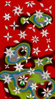 Renkli Bahar Teması eskiz kalıbı. Düz Çiçek Elementleri Tasarımı. Süslü kumaş deseni. Raster illüstrasyonunda çiçek deseni çizimi.