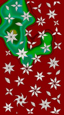 Renkli Bahar Teması eskiz kalıbı. Kırmızı renkte çiçekler. Çiçek desenli eskiz. Düz Çiçek Elementleri Tasarım Raster illüstrasyonu.