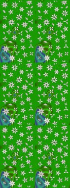 Sevimli çiçek raster deseni. Yeşil renkli çiçekler. Renkli Yaz Temalı eskiz kalıbı. Düz Çiçek Elementleri Tasarımı.