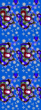 Klasik çiçek desenli. Paketleme, tekstil, duvar kâğıdı için çiçek eskizi. Yumuşak fayans. Raster 'ın taze dokusu. Yumuşak pamuk tasarımı.