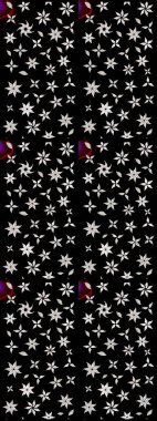 Siyah renkte güzel çiçekler, suluboya desenli, duvar kağıdı, kart ya da kumaş için fayanslı eskizler. Raster..