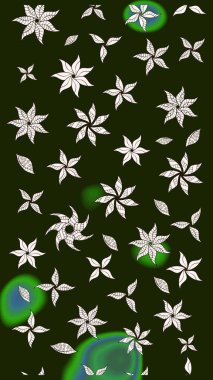 Raster illüstrasyonu. Güzel kumaş deseni. Güzel karalamalı çiçek desenli çizim. Küçük çiçekte sevimli çiçek deseni var..