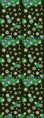 Çiçekli eskiz deseni. Suluboya çizimi. El çizimi. Gri renkli çiçekler.