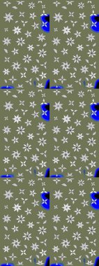 Raster illüstrasyonundaki çiçek desenli çizim. Güzel kumaş deseni. Renkli Bahar Teması eskiz kalıbı. Düz Çiçek Elementleri Tasarımı.