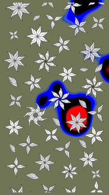 Düz Çiçek Elementleri Tasarımı. Çiçek deseni. Raster güzel kumaş deseni çiziyor. Renkli Bahar Teması çizim şablonu.