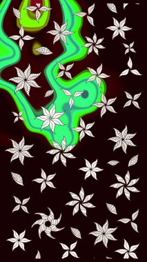 Güzel kumaş deseni. Renkli Bahar Teması eskiz kalıbı. Düz Çiçek Elementleri Tasarımı. Raster illüstrasyonunda çiçek deseni çizimi.