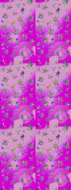 Çiçek arkaplanlı soyut zarafet eskiz deseni. Raster Güzel kumaş deseni.