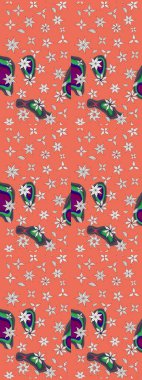 Davetiye ve kartpostal tasarımı için dekoratif çiçek unsurları. Poster ya da kapak için arka plan. Şirin, zarif çiçekler Raster illüstrasyonu. Tekstil için figür. Yapraklı çizim deseni.