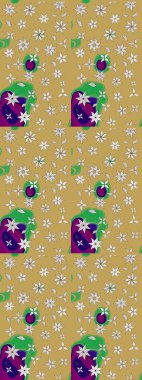 Çiçek buketleriyle klasik bir eskiz şekli. Raster illüstrasyonu. Sarı renklerde.