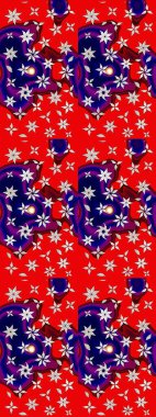 Düz Çiçek Elementleri Tasarımı. Sevimli çiçek raster deseni. Renkli Yaz Temalı eskiz kalıbı. Modaya uygun kumaş deseni.