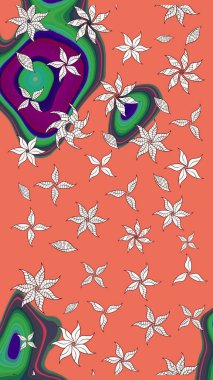 Yumuşak pamuk tasarımı. Yumuşak fayans. Klasik çiçek desenli. Paketleme, tekstil, duvar kâğıdı için çiçek eskizi. Raster taze dokusu.