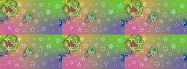 Suluboya çiçekli çiçek deseni. Raster illüstrasyonu. Yeşil renkte güzel tekstil.