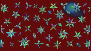 Raster illüstrasyonu. Eski usul küçük çiçekli şirin bir eskiz deseni. Moda arka planında parlak buketler. Kumaş, duvar kâğıdı ve kağıda yazdırmak için gelişen arkaplan.