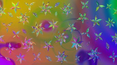 Küçük çiçekteki sevimli çiçek deseni. Yeşil renkte çiçekler.