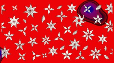 Kırmızı renkte çiçekler. Renkli Yaz Temalı eskiz kalıbı. Düz Çiçek Elementleri Tasarımı. Sevimli çiçek raster deseni.