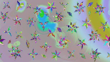 Eskiz klasiği. Düz Çiçek Elementleri Tasarımı. Renkli Bahar Teması eskiz kalıbı. Raster Şirin kumaş deseni.